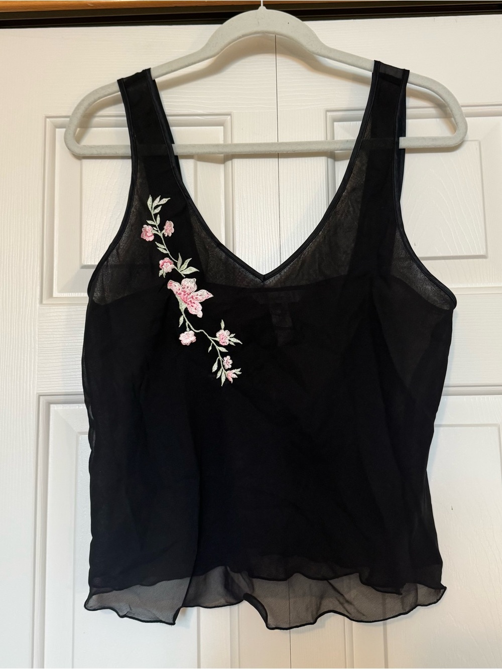Vintage Sheer Embroidered Y2K Flowy Romantic Tank Top by Delicates